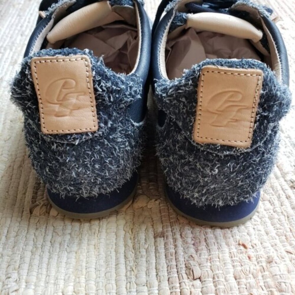 Califortunate Speedway Run Eyelash Fuzzy Leather Sneakers size 8 Navy Blue - Picture 7 of 15